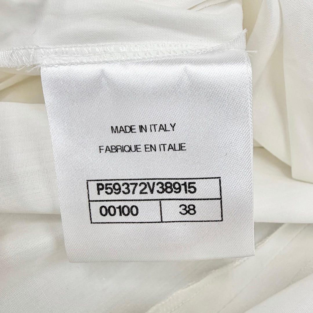 Discounted Great CHANEL Wide pants Front ribbon, ruffled hem design, white IT 38 P59372