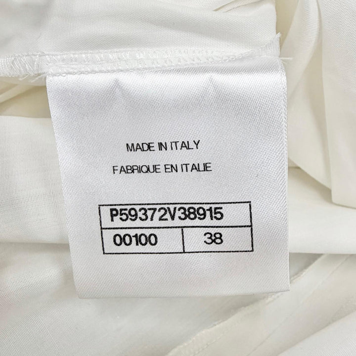 Discounted Great CHANEL Wide pants Front ribbon, ruffled hem design, white IT 38 P59372