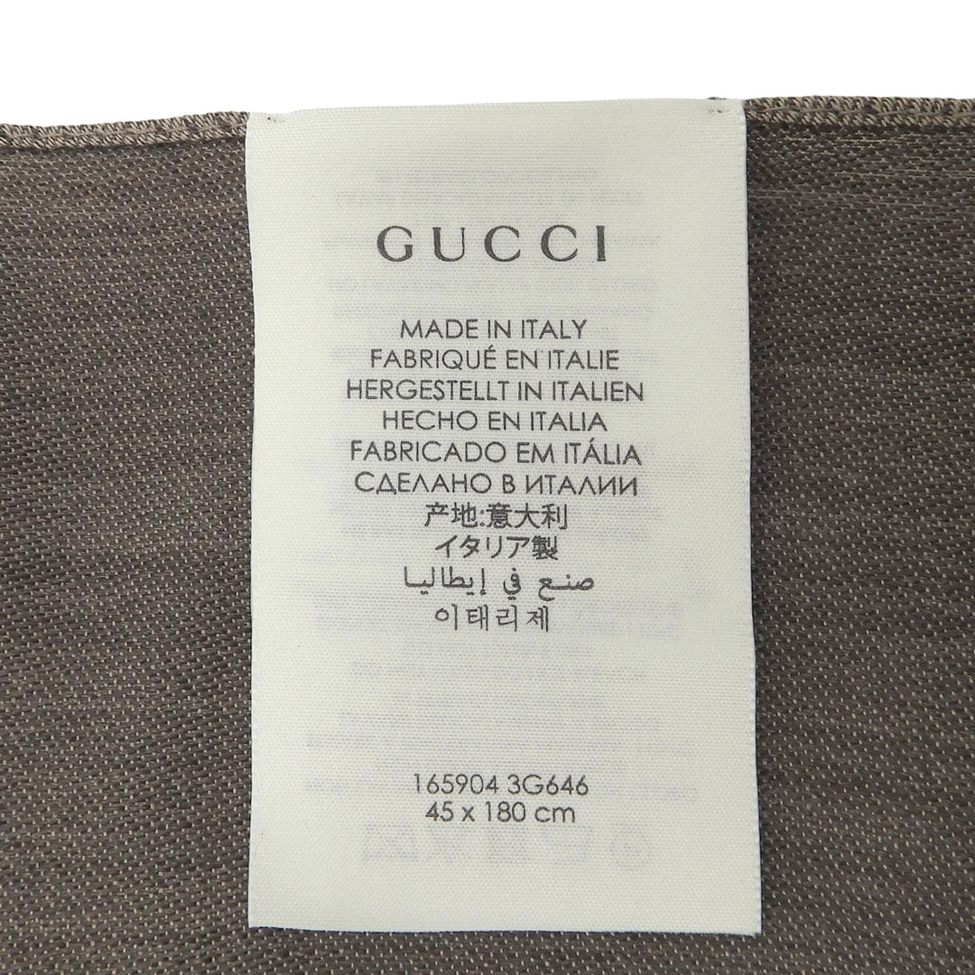 Pristine GUCCI Stall GG logo jacquard with fringe Brown wool Women 165904