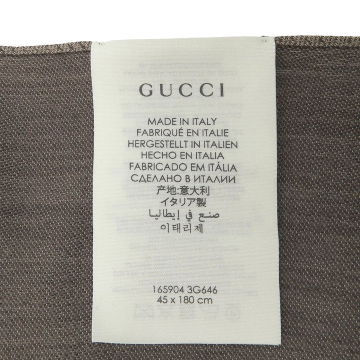 Pristine GUCCI Stall GG logo jacquard with fringe Brown wool Women 165904