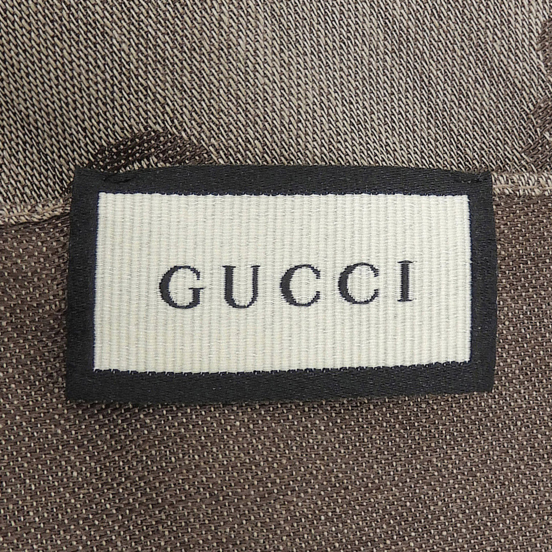 Pristine GUCCI Stall GG logo jacquard with fringe Brown wool Women 165904