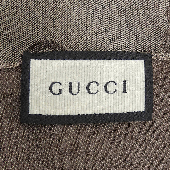 Pristine GUCCI Stall GG logo jacquard with fringe Brown wool Women 165904