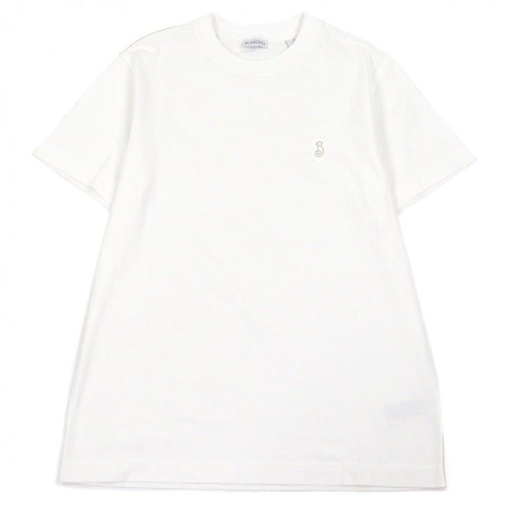 Great BURBERRY Short sleeve T-shirt Logo embroidery white cotton