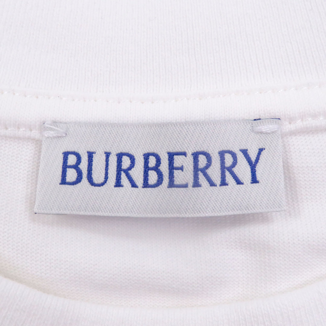 Great BURBERRY Short sleeve T-shirt Logo embroidery white cotton