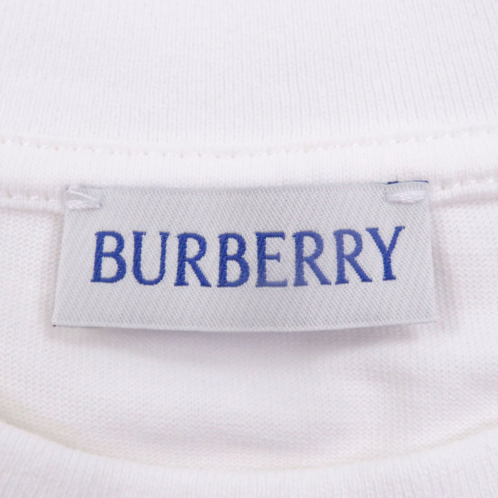 Great BURBERRY Short sleeve T-shirt Logo embroidery white cotton