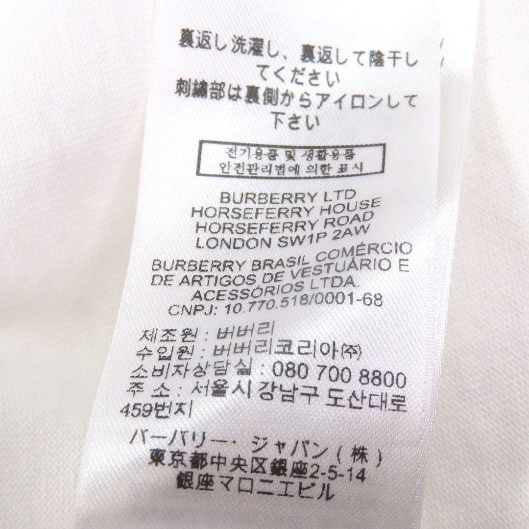 Great BURBERRY Short sleeve T-shirt Logo embroidery white cotton