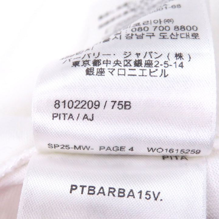Great BURBERRY Short sleeve T-shirt Logo embroidery white cotton