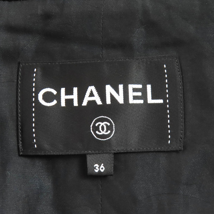Excellent CHANEL coat COCO Mark Flower Button Check Belted 36 P77271V68603