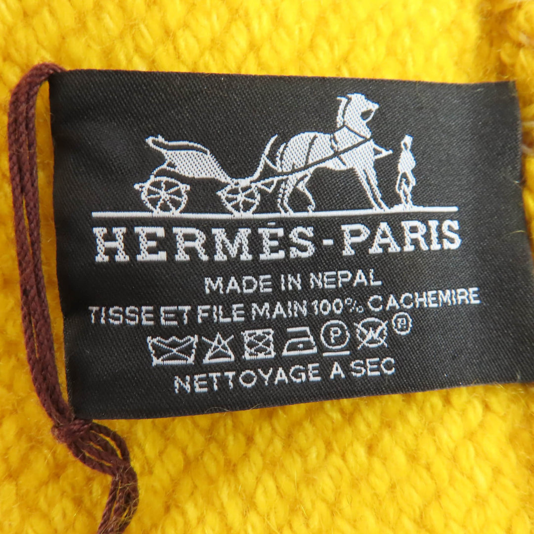 Pristine HERMES Daisangle Blanket H logo, 150x78.7"" large size cashmere