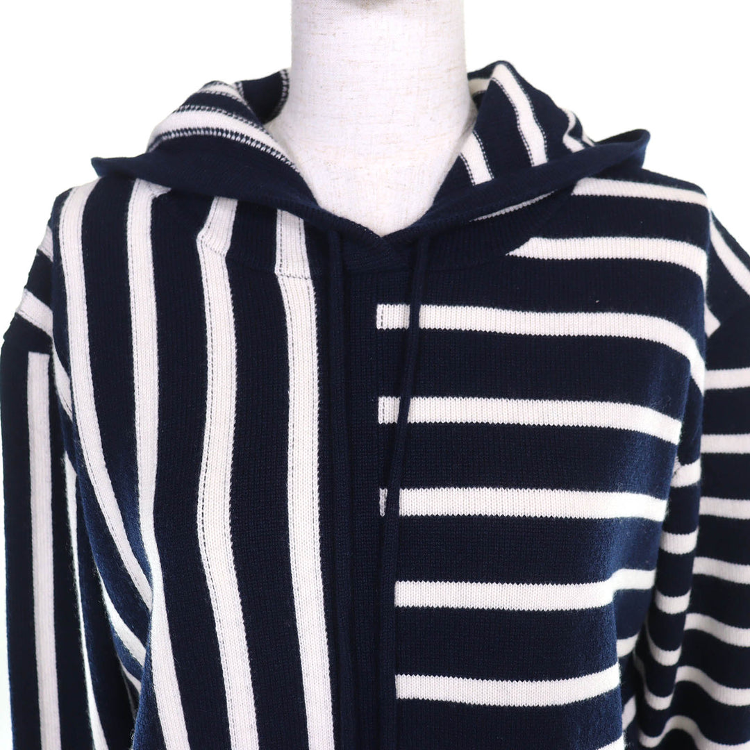 Excellent CHANEL hoodie COCO MarkMetal Border Knit cashmere 36 P77102K11160