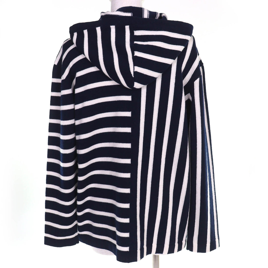 Excellent CHANEL hoodie COCO MarkMetal Border Knit cashmere 36 P77102K11160