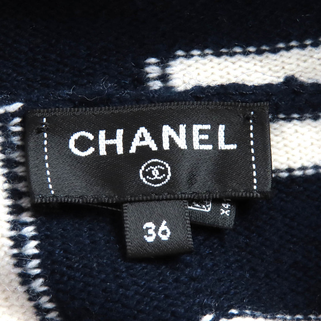 Excellent CHANEL hoodie COCO MarkMetal Border Knit cashmere 36 P77102K11160