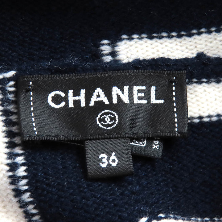 Excellent CHANEL hoodie COCO MarkMetal Border Knit cashmere 36 P77102K11160