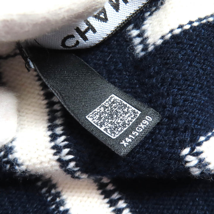 Excellent CHANEL hoodie COCO MarkMetal Border Knit cashmere 36 P77102K11160