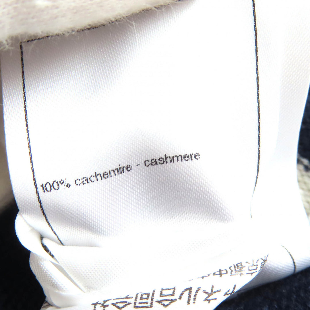 Excellent CHANEL hoodie COCO MarkMetal Border Knit cashmere 36 P77102K11160