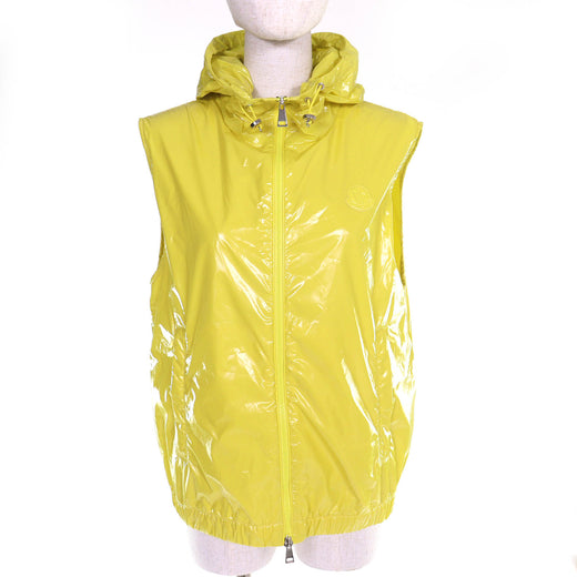 Excellent MONCLER Best SETE GILET Logo patch hoodie nylon vest yellow Women 1