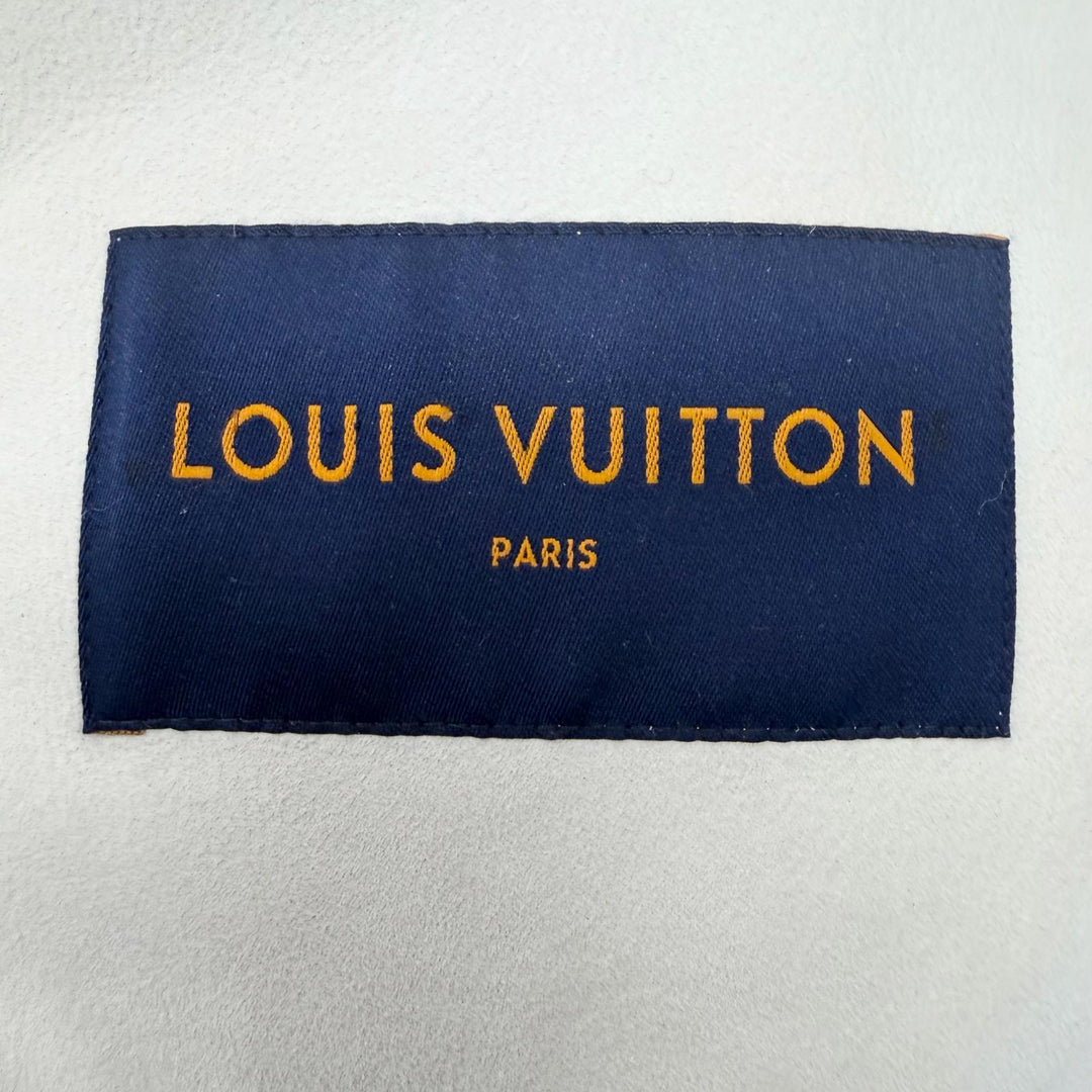 Excellent LOUIS VUITTON Mouton jacket Silver Sheep leather mens 50