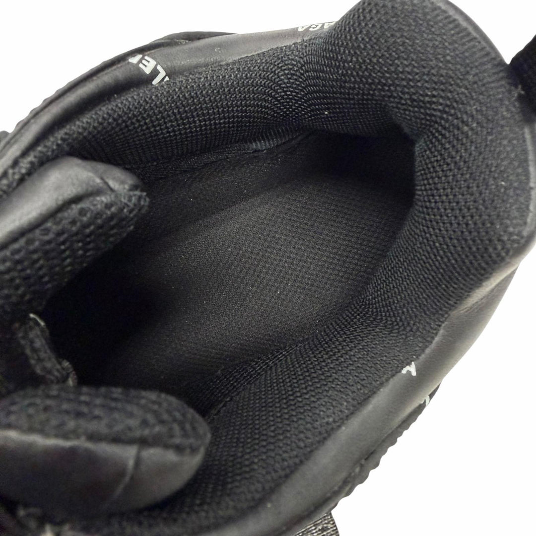 Great BALENCIAGA sneakers Triple S black leather mens 42 536737