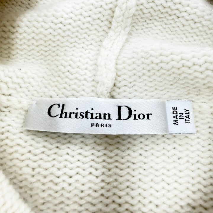 Excellent Christian Dior Short sleeve knit Front logo hooded knit hoodie 42