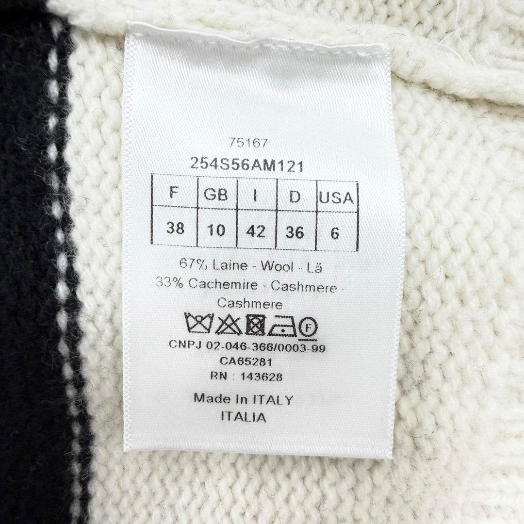 Excellent Christian Dior Short sleeve knit Front logo hooded knit hoodie 42