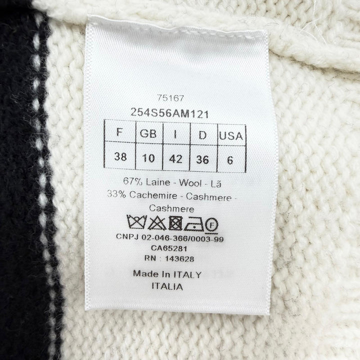 Excellent Christian Dior Short sleeve knit Front logo hooded knit hoodie 42