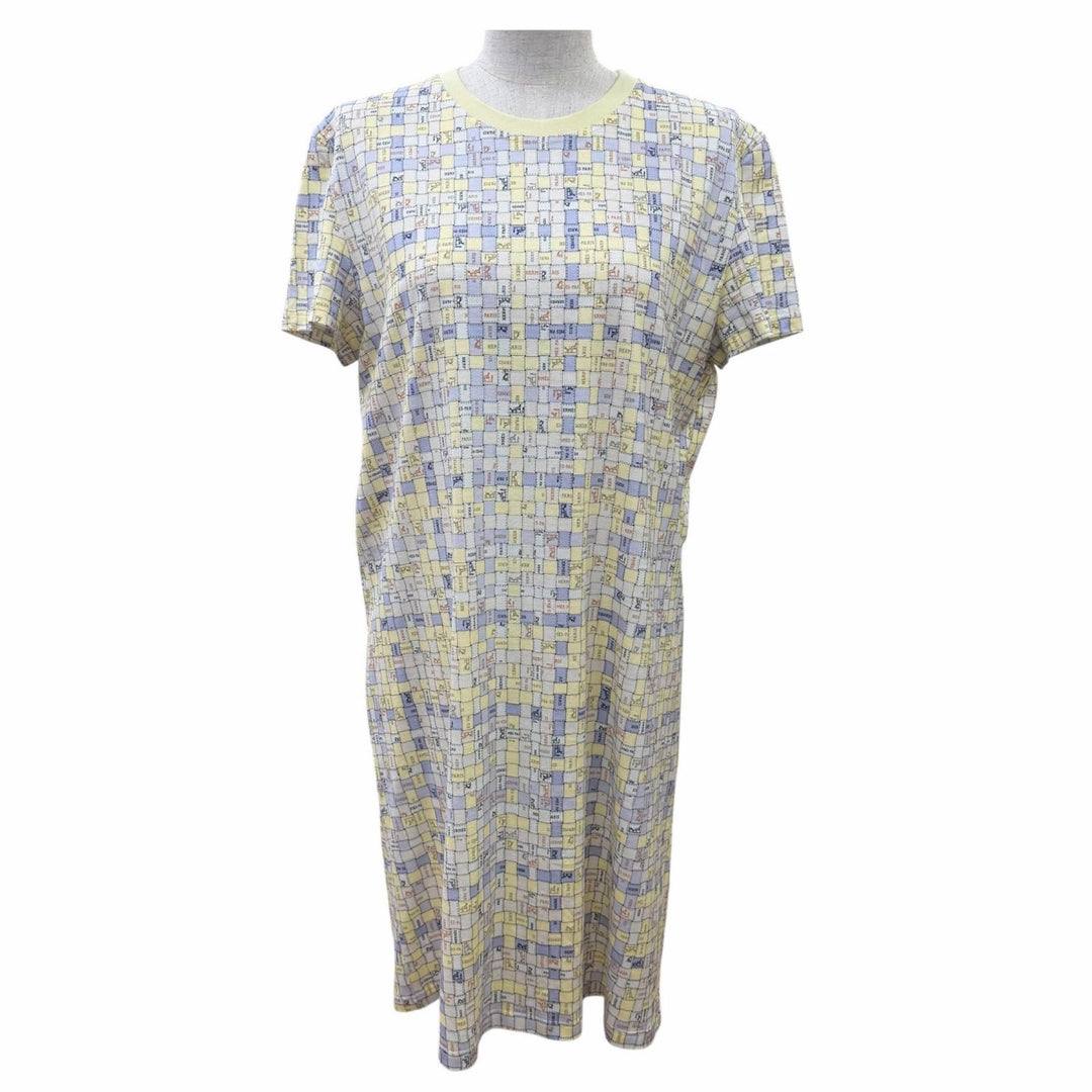 Excellent HERMES one piece Bolduc Short-Sleeve Straight Dress 38 5E4524DK