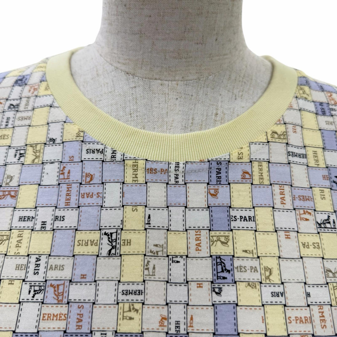 Excellent HERMES one piece Bolduc Short-Sleeve Straight Dress 38 5E4524DK