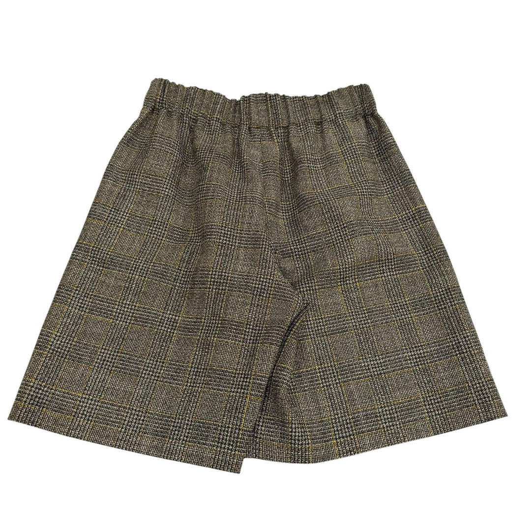 Pristine GUCCI Shorts Interlocking G embroidery glen check Brown wool 40 770190