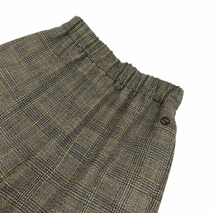 Pristine GUCCI Shorts Interlocking G embroidery glen check Brown wool 40 770190