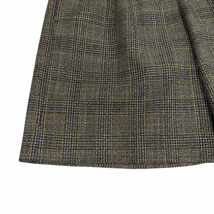 Pristine GUCCI Shorts Interlocking G embroidery glen check Brown wool 40 770190