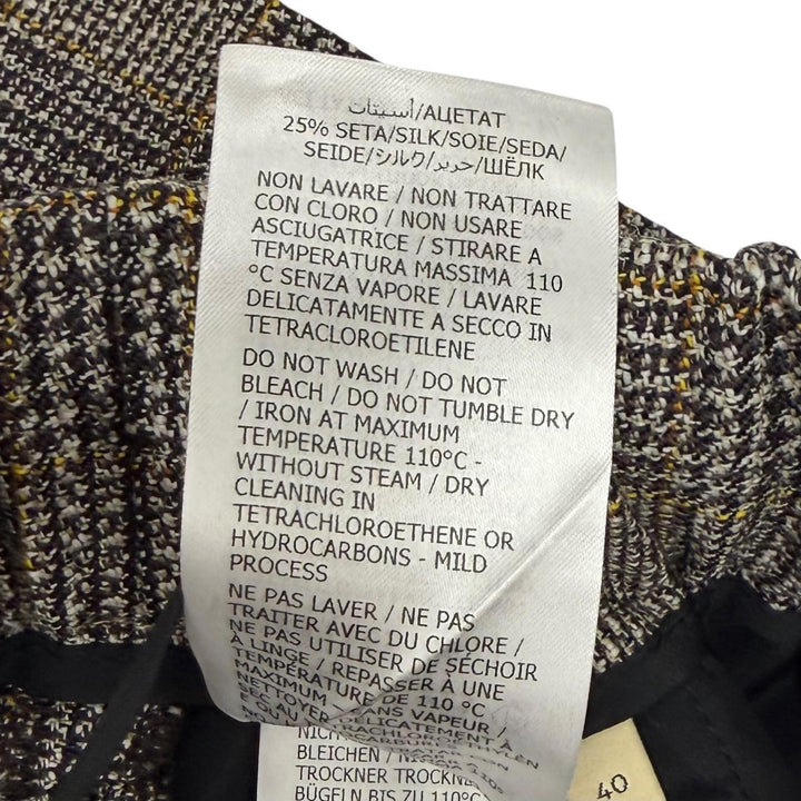 Pristine GUCCI Shorts Interlocking G embroidery glen check Brown wool 40 770190