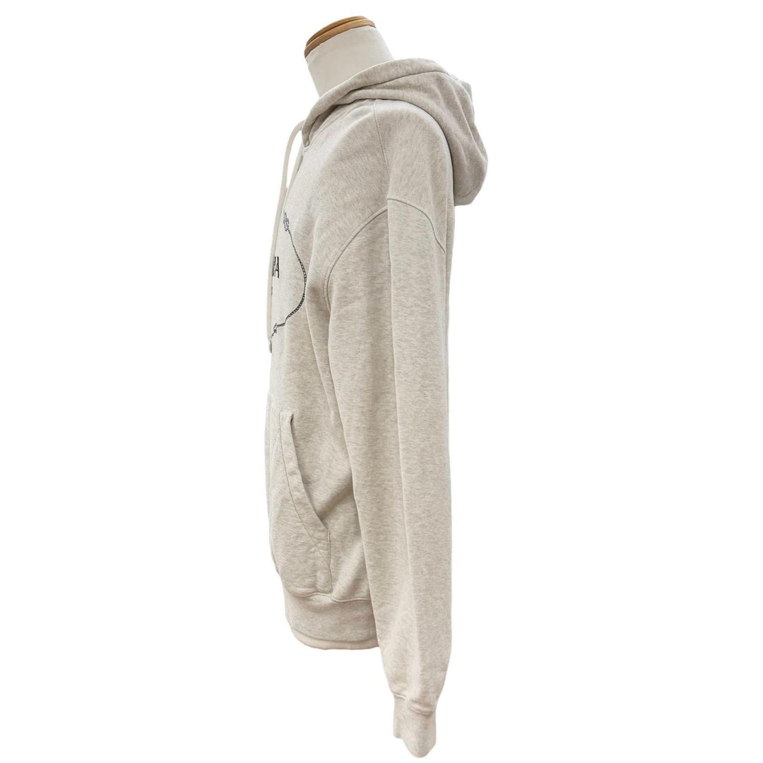 Great PRADA hoodie Front logo pullover Light gray cotton mens M UJL24B