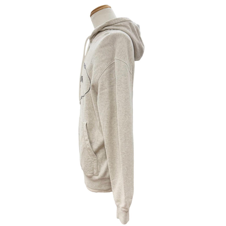 Great PRADA hoodie Front logo pullover Light gray cotton mens M UJL24B