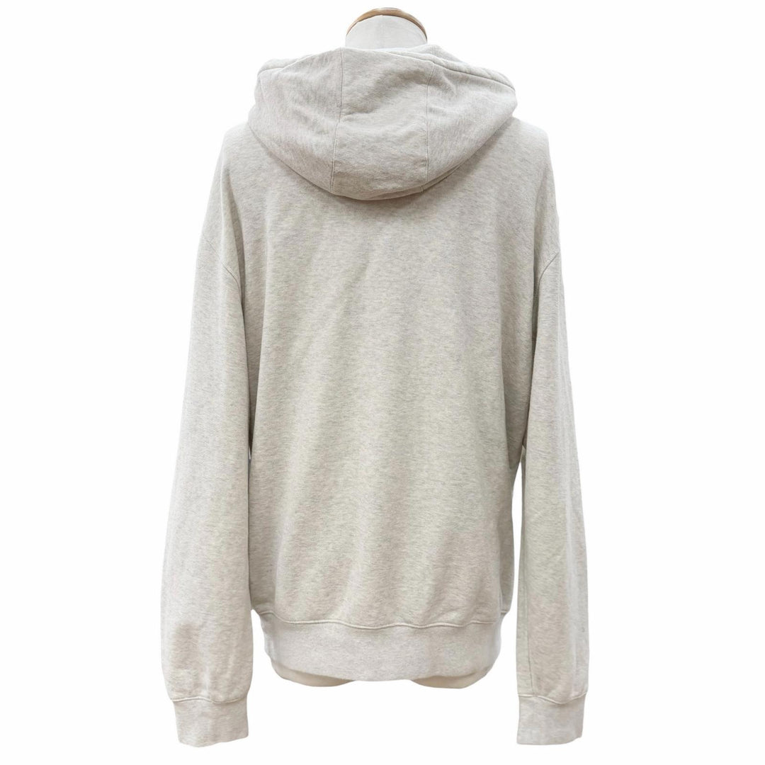 Great PRADA hoodie Front logo pullover Light gray cotton mens M UJL24B