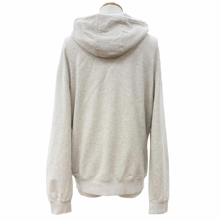 Great PRADA hoodie Front logo pullover Light gray cotton mens M UJL24B