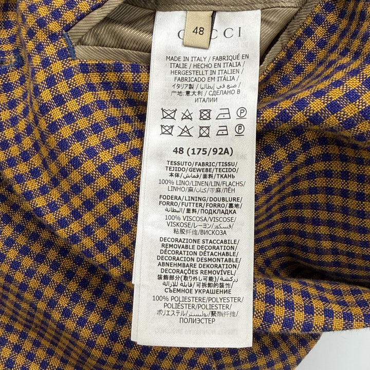 Excellent GUCCI tailored jacket Brown linen mens 48 659844