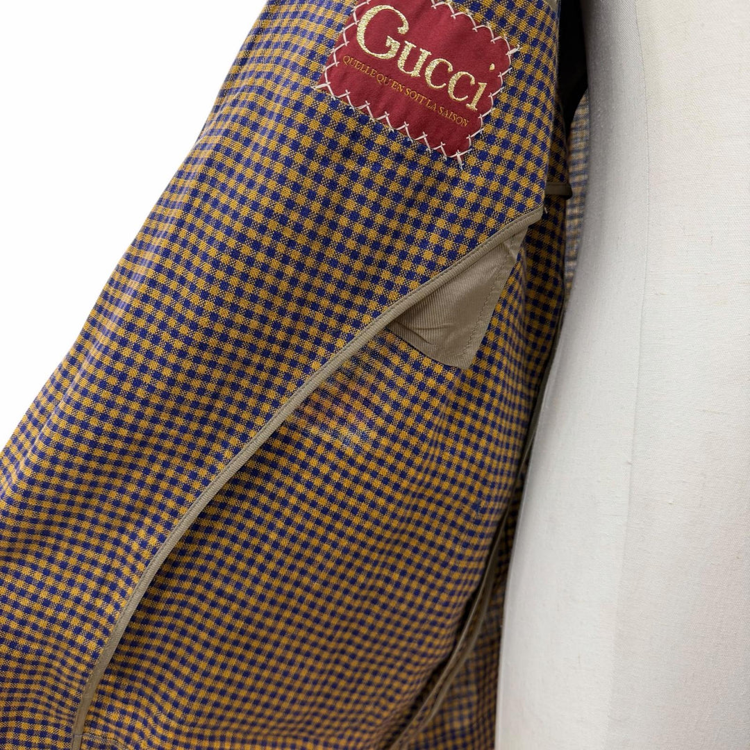 Excellent GUCCI tailored jacket Brown linen mens 48 659844