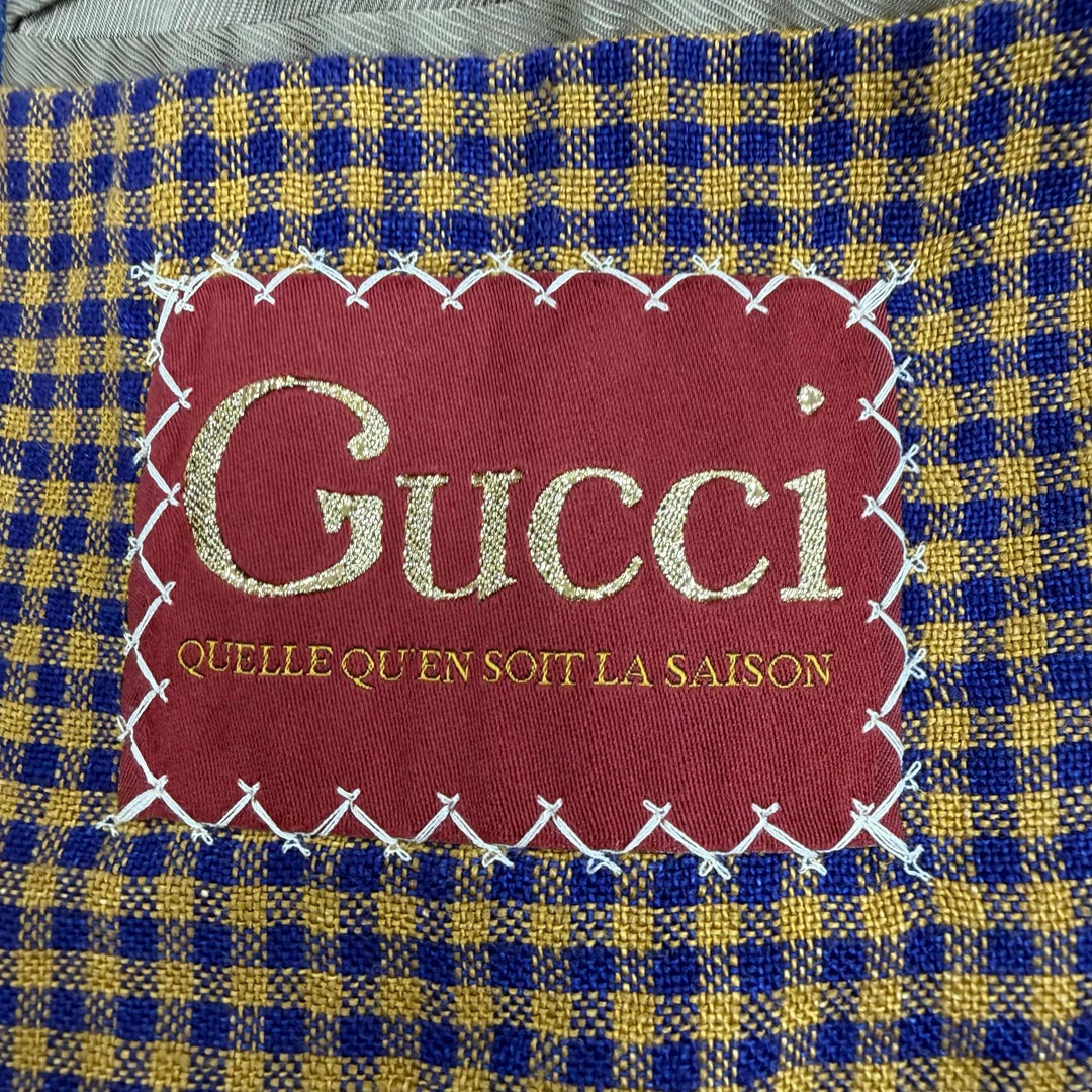 Excellent GUCCI tailored jacket Brown linen mens 48 659844