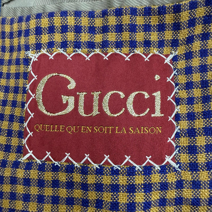 Excellent GUCCI tailored jacket Brown linen mens 48 659844