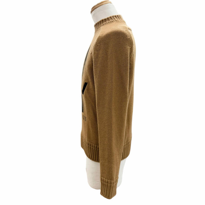 Great LOUIS VUITTON sweater PEACE AND LOVE Brown cashmere mens XS HFN96W