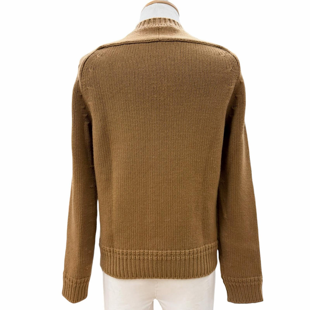 Great LOUIS VUITTON sweater PEACE AND LOVE Brown cashmere mens XS HFN96W