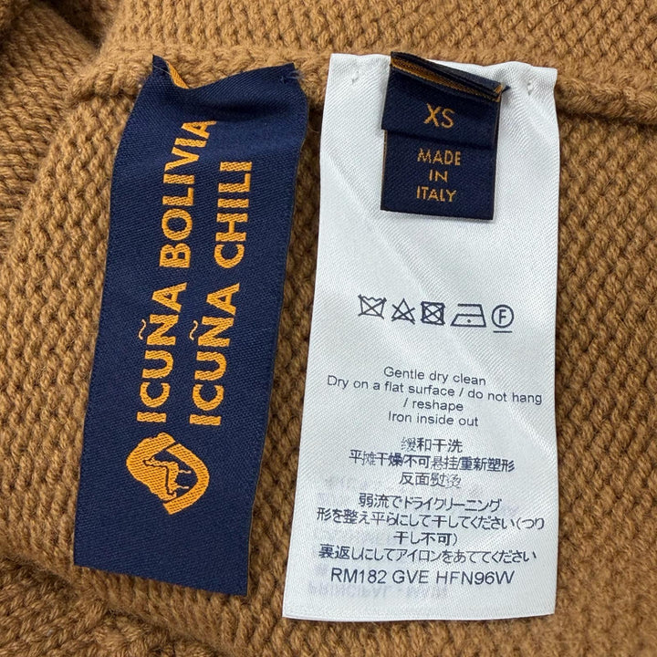 Great LOUIS VUITTON sweater PEACE AND LOVE Brown cashmere mens XS HFN96W
