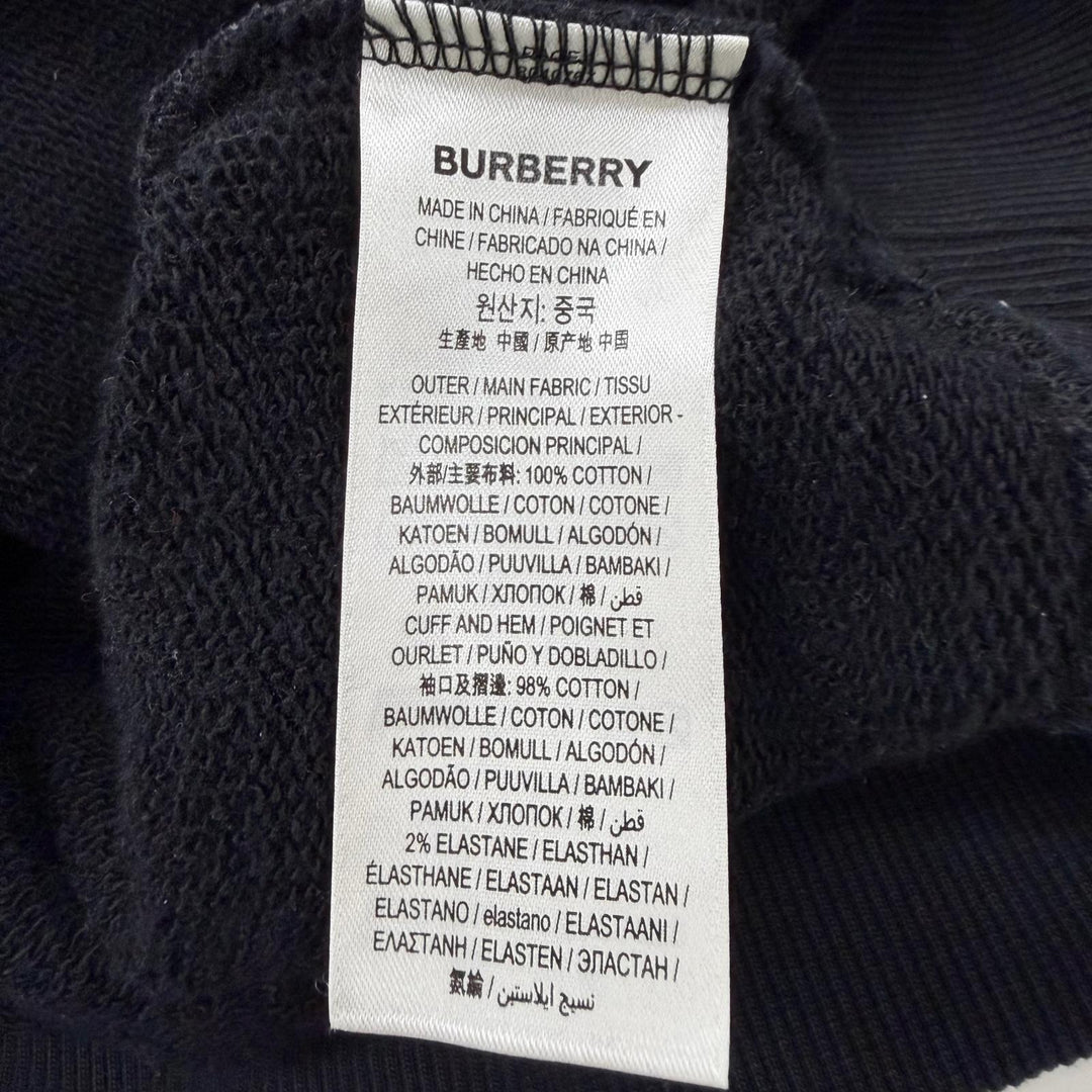 Very Good BURBERRY hoodie Horseferry pullover black cotton mens S 8040767