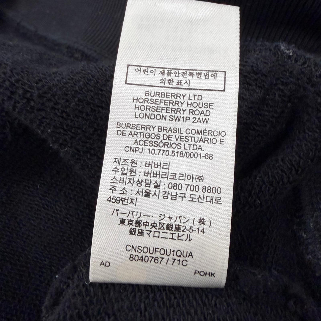 Very Good BURBERRY hoodie Horseferry pullover black cotton mens S 8040767