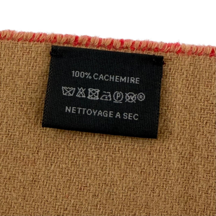 Excellent HERMES Scarf Two-tone with fringe Red cashmere Women