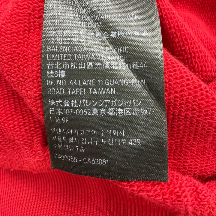 Pristine BALENCIAGA hoodie Faux Logo Round Hem Hoodie Red cotton mens 2 761458