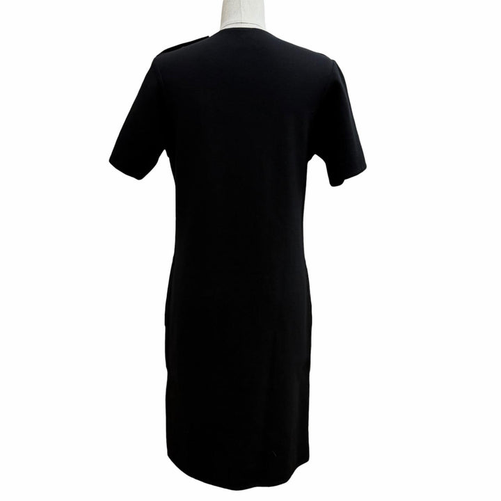 Excellent HERMES one piece Lambskin knit with Serie buttons black wool Women 34