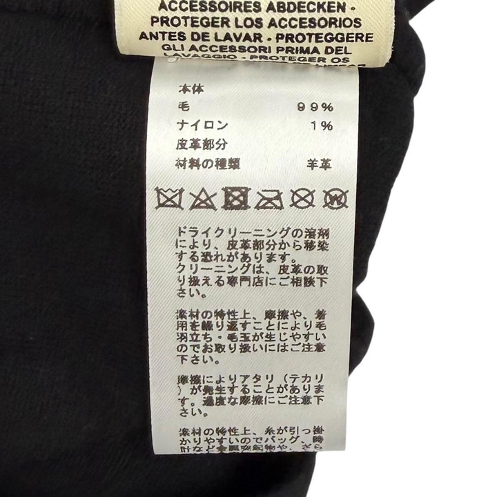 Excellent HERMES one piece Lambskin knit with Serie buttons black wool Women 34