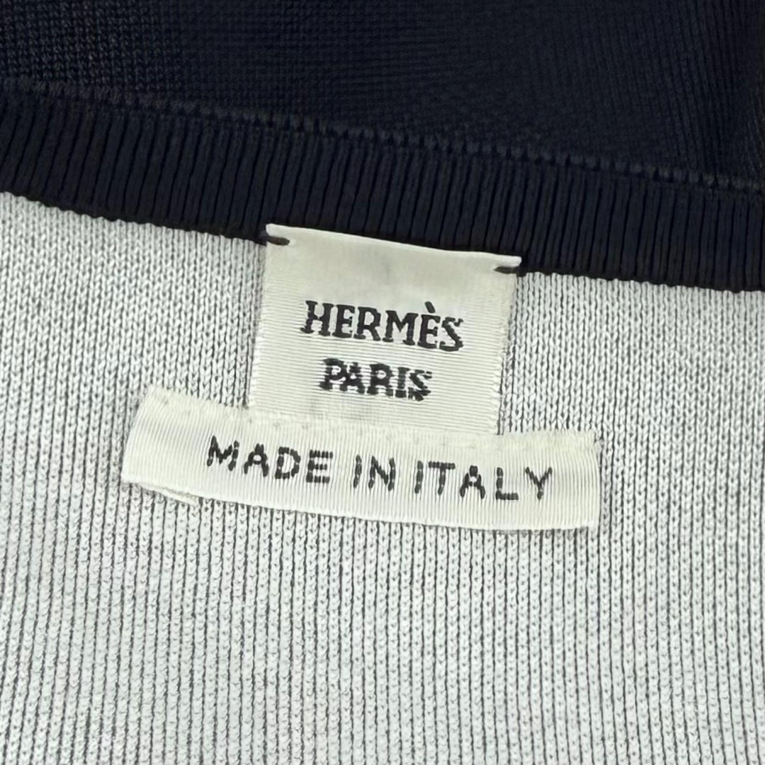 Excellent HERMES knit Two-tone, high-gauge knit black Rayon Women 36