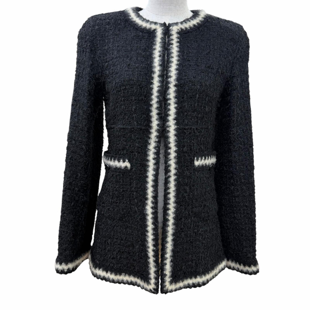 Excellent CHANEL collarless jacket COCO Button Knit Tweed 36 98A P11965V07036